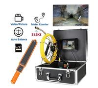 Telecamera d'ispezione 7 "Monitor DVR Videocamera for ispezione tubo fognario con contatore contatore Auto autolivellante Localizzatore tubo 512HZ 22MM IP68 HD(20m,DVR-Meter Counter-r)