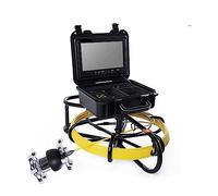 Telecamera d'ispezione Telecamera di ispezione del tubo di rotazione a 360 ° con schermo IPS da 9 pollici HD 1080P IP69 12 LED Telecamera di scarico idraulica impermeabile Serpente con DVR(30m,With vi