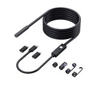 Telecamera endoscopica 1920P HD con Luce, borescopio Impermeabile IP67 con Cavo semirigido e 8 LED, Camera Flessibile per Auto, Tubi, casa e Uso Industriale(5meter)