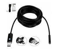 TELECAMERA ENDOSCOPICA 2 METRI TUBO FLESSIBILE USB 6 LED IMPERMEABILE ISPEZIONE
