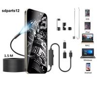 Telecamera Endoscopica 6 Led Flessibile USB 1.5 Mt Ispezione IP67 Per IOS PC