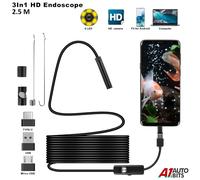 Telecamera Endoscopica A Filo Impermeabile 2,5M 3 In 1 Per Android Windows PC