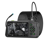 Telecamera endoscopica con boroscopio, schermo IPS da 4,5", lente singola doppia tripla da 2,0 MP, mini telecamera endoscopica a serpente, endoscopio industriale, LED impermeabili(2m,8MM Triple Rigid)