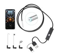 Telecamera endoscopica con luce, 1080p HD, fotocamera endoscopia, impermeabile, Ip67, telecamera di ispezione con 6 LED per tablet Android, (1 metro di morbido)