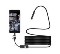 Telecamera endoscopica con luce | Telecamera di ispezione endoscopica USB: endoscopio tipo serpente da 7 mm con 6 LED, cavo semirigido impermeabile IP67, ideale per ispezione di tubi, motori e