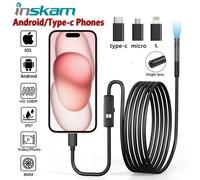 Telecamera endoscopica industriale 3IN1 per IOS Micro USB/Type-C HD 1080P IP67 Mini telecamera endoscopica di ispezione impermeabile per il controllo