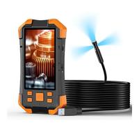 Telecamera endoscopica industriale a tripla lente, schermo IPS da 4,3'', HD1080P, for ispezione auto con singolo e doppio tubo, USB, LED impermeabili(2m,5.5MM Dual Lens)