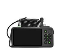 Telecamera endoscopica industriale IPS da 5 pollici con obiettivo impermeabile e cavo rigido, telecamera di ispezione, boroscopio for il controllo delle fognature auto(15m,Blue)