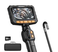 Telecamera endoscopio articolata bidirezionale con luce, telecamera di ispezione endoscopio industriale con luce, sonda articolata da 1/4", 1,5 m, tubo flessibile a serpente da parete