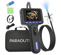 Telecamera endoscopio con luce, schermo da 2,8", 6,25 mm, telecamera di ispezione per auto HD, con 180°, girevole a due vie, endoscopio da 6,25 mm, fotocamera impermeabile lP67