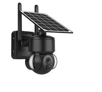 Telecamera esterna 4G / Batteria 7500mAh ad energia solare con pannelli solari 3MP Visione notturna a colori CCTV wireless da giardino Rilevamento del movimento(Black 4G ADD 32GB)