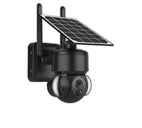 Telecamera esterna 4G / Batteria 7500mAh ad energia solare con pannelli solari 3MP Visione notturna a colori CCTV wireless da giardino Rilevamento del movimento(Black 4G Camera)