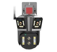 Telecamera esterna IP con zoom ibrido 10X a tre lenti da 16 MP a quattro lenti Telecamera di sicurezza impermeabile con rilevamento automatico PTZ(8K 16MP NO Card)