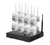 Telecamera esterna, Sistemi Di Telecamere CCTV, H.265 3MP 5MP HD Kit Videosorveglianza Sicurezza IP PTZ Impermeabile Wireless Bidirezionale 8CH NVR,Sicurezza domestica(500w,6CH)