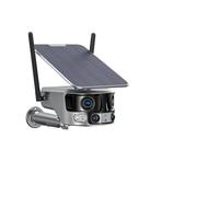 Telecamera Esterno 4G/WIFI Telecamera di Sicurezza Solare Esterna Dual Lens Wide View Telecamere Senza Fili 4K/8MP Visione Notturna a Colori Telecamera di Inseguimento Umano PTZ(Wifi Add 64GB Card)