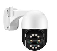 Telecamera Esterno 8MP 4K Dual Lens 2.8mm + 12mm PTZ Telecamera 4MP 2K Audio Visione notturna a colori Ai Rilevazione umana Telecamera IP di sicurezza CCTV esterna(4MP Add 128G Card)