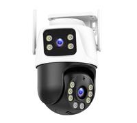Telecamera Esterno Telecamera 8MP 4K 360º Telecamera CCTV wireless for esterni con doppio obiettivo Monitoraggio AI Protezione di sicurezza Telecamere di sorveglianza(4MP+4MP Camera)