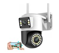 Telecamera Esterno Telecamera IP 4K 8MP Dual Lens Dual Screen 4G PTZ Auto Tracking Audio bidirezionale Visione notturna a colori Telecamera di sicurezza esterna(Wifi Camera add 64G)