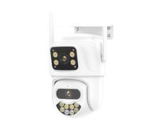 Telecamera Esterno Telecamera IP 8MP 4K HD Doppia lente Doppio schermo AI Esterno Auto Tracking PTZ Telecamera 4MP Visione notturna Video sorveglianza P2P(8MP Add 128G Card)