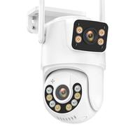 Telecamera Esterno Telecamera IP esterna 8MP 4K HD Telecamera CCTV di sicurezza Doppio schermo Ai Rilevamento umano Monitoraggio automatico Video sorveglianza(8MP Add 128G)