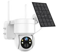 Telecamera Esterno Telecamera PTZ Telecamera IP solare wireless esterna 4MP HD Telecamera di videosorveglianza con batteria incorporata Standby prolungato(64G)