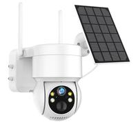 Telecamera Esterno Telecamera PTZ Telecamera IP solare wireless esterna Telecamera di videosorveglianza con batteria incorporata HD da 4MP Standby prolungato(Camera Add 32G)