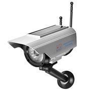 Telecamera Finta, Silver Solar E Indicatore LED Lampeggiante A Batteria Impermeabile, Facile Installare Dummy Fake Camera Sorveglianza Di Sicurezza Esterna