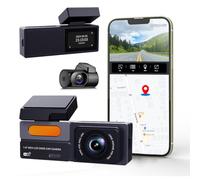 Telecamera for auto DVR 2K con doppia lente, for auto, con app Wi-Fi integrata, doppia telecamera anteriore 1440P e posteriore 1080P, con schermo IPS da 1,47 pollici e registratore video HD.