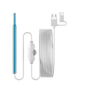 Telecamera for endoscopio for la pulizia dell'orecchio 3IN1 -C USB Otoscopio visivo 5,5 mm / 3,9 mm 0. 3MP 6LE. Cucchiaio for orecchio for orecchio ds per Condotte Fognarie(White)