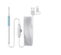 Telecamera for endoscopio for la pulizia dell'orecchio 3IN1 -C USB Otoscopio visivo 5,5 mm / 3,9 mm 0. 3MP 6LE. Cucchiaio for orecchio for orecchio ds, Visione Chiara(Beige)