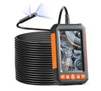 Telecamera for endoscopio, periscopio a doppia lente, telecamera di ispezione con schermo da 4,3" 1080P con luci a LED IP67 impermeabile for auto per fognature/tubazioni/automotive(15m Cable)