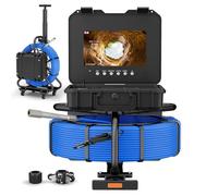 Telecamera for l'ispezione di scarichi di tubi, telecamera for fognature DVR da 10,1", endoscopio industriale con 12 LED regolabili(100 M/328 FT)