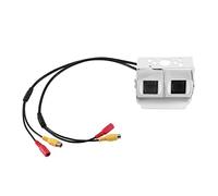 Telecamera for retromarcia bianca con doppio obiettivo for auto, telecamera di backup for camper, doppia lente ad angolo regolabile, telecamera CCD for retromarcia, compatibile con autobus for camion