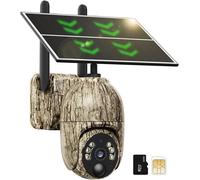 Telecamera Fototrappola Caccia 2K PTZ 4G 360° Pannello Solare Visione Notturna