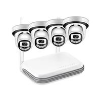 Telecamera HD da 3 MP 8CH Mini NVR Kit di sicurezza CCTV Visione notturna IR Rilevamento facciale videosorveglianza wireless(1T,4x Cam 1x128G Card)