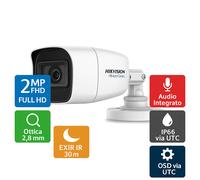 Telecamera Hikvision 2MP TVI/AHD/CVI/CVBS 2.8mm Audio OSD IP66 EXIR 30m