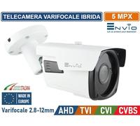 TELECAMERA IBRIDA 4in1 AHD TVI CVI CVBS VARIFOCALE 2,8-12mm 5MP IP65 40M