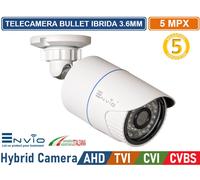 TELECAMERA IBRIDA BULLET 4IN1 AHD CVI TVI CVBS 3.6MM 5MP SONY STARVIS SMD IR LED