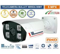 ENVIO TELECAMERA IBRIDA BULLET 4IN1 AHD CVI TVI CVBS 4MM 5MP VISIONE NOTTURNA 80 METRI IP66