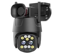Telecamera IP 4G SIM Card 4K 8MP Dual Lens Zoom 8X PTZ di sicurezza con tracciamento automatico 4MP Sorveglianza CCTV esterna Rilevamento del movimento(8MP 4G Add 64G)