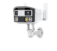 Telecamera IP 4K 8MP di sorveglianza Wi-Fi for esterni con visione ampia a 180 ° Visione notturna a colori a doppia lente da 4MP Protezione sicurezza CCTV Installazione semplice(4MP With 64G Card)