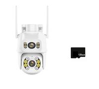 Telecamera IP 4K 8MP Dual Lens PTZ a doppio schermo esterna 4MP AI di sicurezza con tracciamento automatico Video sorveglianza P2P Rilevamento del movimento(8MP Add 128G)