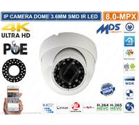 TELECAMERA IP 8.0 MPX MEGAPIXEL VIDEOANALISI 4K ULTRA HD 3.6 mm ONVIF POE