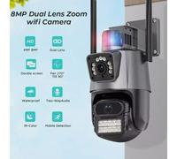 TELECAMERA IP 8MP 4K ESTERNO WIFI PTZ 2 OBIETTIVO DOPPIO SCHERMO 8X ZOOM CCTV