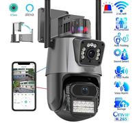 TELECAMERA IP 8MP 4K ESTERNO WIFI PTZ 2 OBIETTIVO DOPPIO SCHERMO 8X ZOOM CCTV