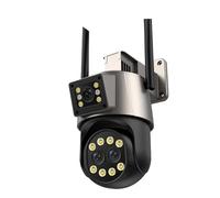 Telecamera IP 8MP 4K Telecamera Esterna Telecamera For Esterni Con Tre Obiettivi Zoom 8X Ai Rilevamento Umano Telecamera Di Sorveglianza Wi-Fi Con Tracciamento Automatico(3Lens Add 128G Card)