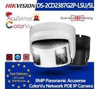 Telecamera IP a torretta ColorVu panoramica Hikvision da 8 MP DS-2CD2387G2P-LSU/SL 4K Sicurezza Doppia lente Colore Notte Microfono incorporato Altoparlante