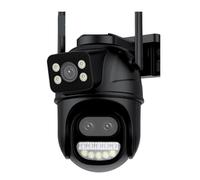 Telecamera IP da 9MP 5K HD Zoom 8x for esterni PTZ a tre obiettivi con doppio schermo Tracciamento automatico 6MP Sorveglianza CCTV di sicurezza domestica Rilevamento del movimento(9MP Add 32G Card)