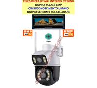 TELECAMERA IP DOPPIA FOCALE 6MP CAM IP CAMERA WIRELESS LED LAN MOTORIZZATA WIFI
