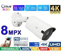 NVR 9C 4K 8MPX + 4 CAM VISIONE COLORE BUIO ASSOLUTO SONY FULL COLOR POE-IP H265